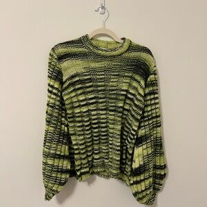 Ganni Neon Melange Knit Green